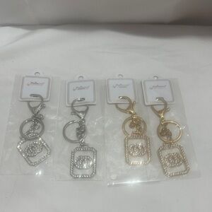 Elegant Silver and Gold Keychain Set of 4 NWT